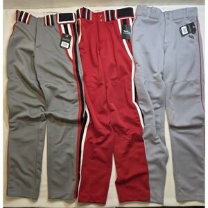 Boombah Long Baseball Pants. Lot of 3. Red‎ & Grey. Size 26